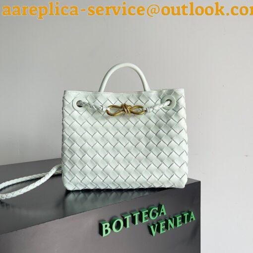 Replica Bottega Veneta Small Andiamo Bag In Glacier Intrecciato Lambskin 4