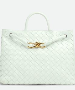 Replica Bottega Veneta Small Andiamo Bag In Glacier Intrecciato Lambskin