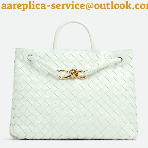 Replica Bottega Veneta Small Andiamo Bag In Glacier Intrecciato Lambskin