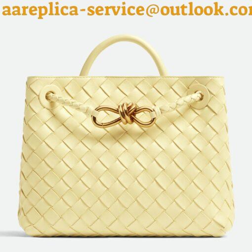 Replica Bottega Veneta Small Andiamo Bag In Ice Cream Intrecciato Lambskin