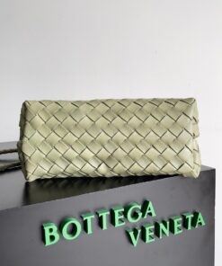 Replica Bottega Veneta Small Andiamo Bag In Travertine Intrecciato Lambskin