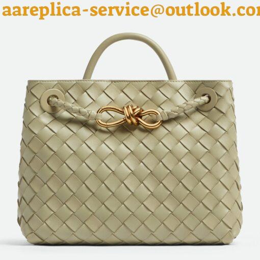 Replica Bottega Veneta Small Andiamo Bag In Travertine Intrecciato Lambskin 5