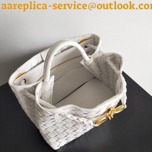 Replica Bottega Veneta Small Andiamo Bag In White Intrecciato Lambskin 7