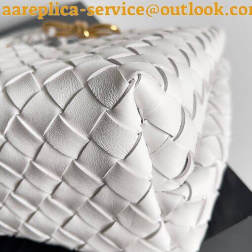 Replica Bottega Veneta Small Andiamo Bag In White Intrecciato Lambskin 8