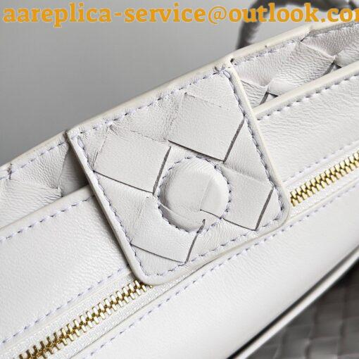 Replica Bottega Veneta Small Andiamo Bag In White Intrecciato Lambskin 10