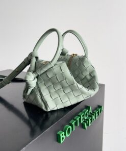 Replica Bottega Veneta Small Loop Crossbody Bag In Sauge Intrecciato Lambskin