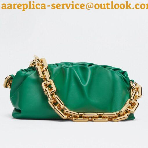 Replica Bottega Veneta The Chain Pouch Bag In Green Calfskin