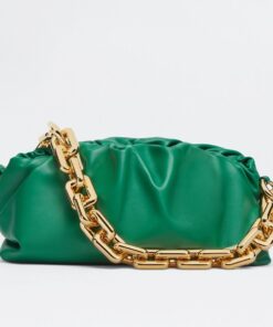 Replica Bottega Veneta The Chain Pouch Bag In Lake Green Calfskin 2