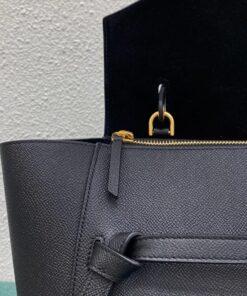 Replica Celine Belt Mini Bag In Black Grained Calfskin