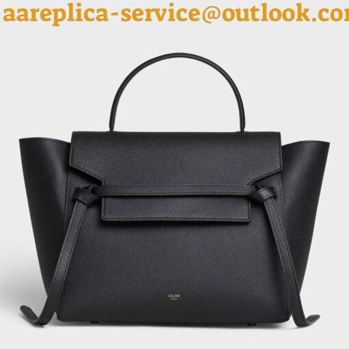 Replica Celine Belt Mini Bag In Black Grained Calfskin 3