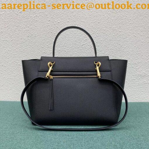 Replica Celine Belt Mini Bag In Black Grained Calfskin 7