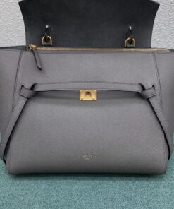 Replica Celine Belt Mini Bag In Grey Grained Calfskin