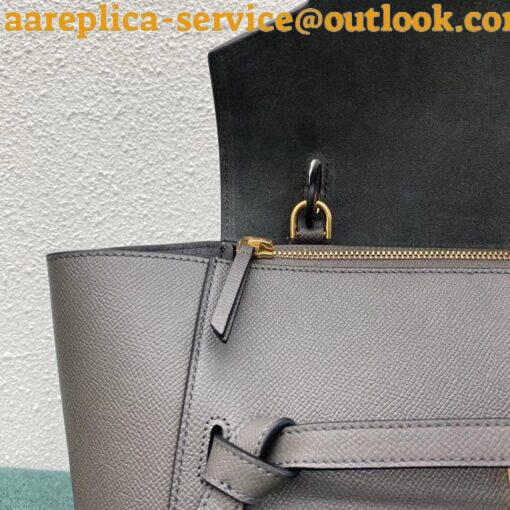 Replica Celine Belt Mini Bag In Grey Grained Calfskin 14