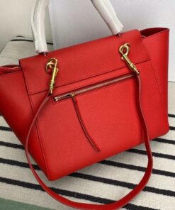 Replica Celine Belt Mini Bag In Red Grained Calfskin