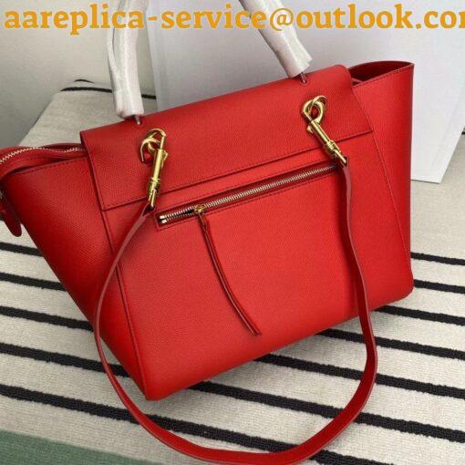 Replica Celine Belt Mini Bag In Red Grained Calfskin