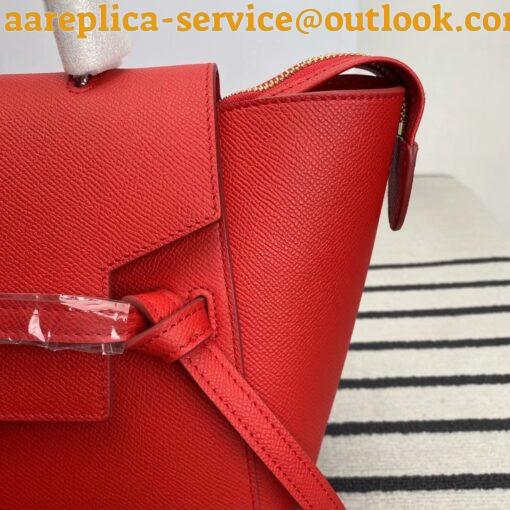 Replica Celine Belt Mini Bag In Red Grained Calfskin 11