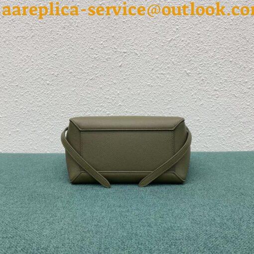 Replica Celine Belt Nano Bag In Army Green Grained Calfskin 4