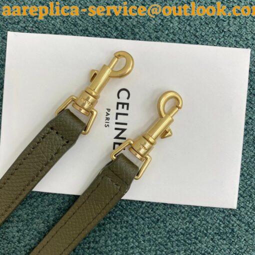 Replica Celine Belt Nano Bag In Army Green Grained Calfskin 9