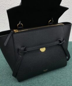 Replica Celine Belt Nano Bag In Black Grained Calfskin 2