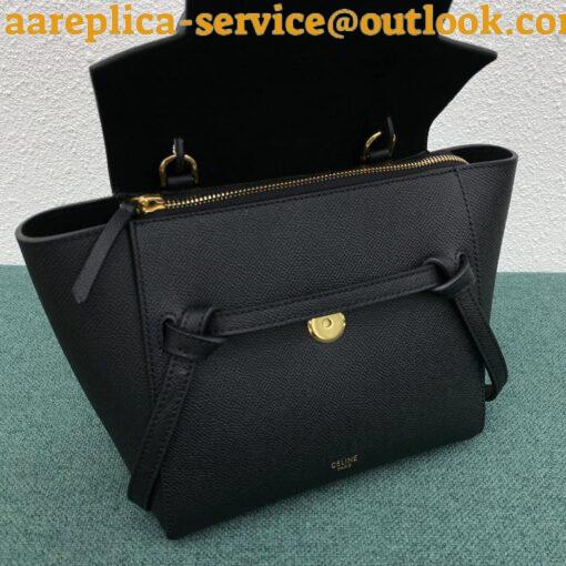 Replica Celine Belt Nano Bag In Black Grained Calfskin 2