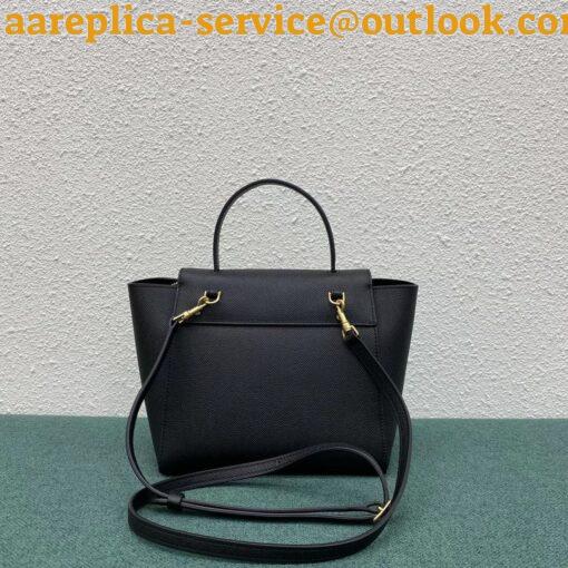 Replica Celine Belt Nano Bag In Black Grained Calfskin 4