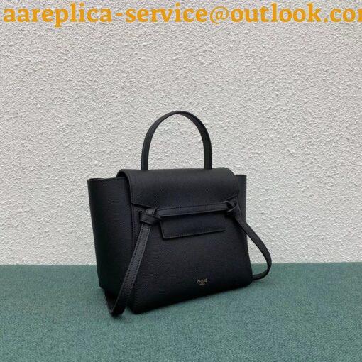 Replica Celine Belt Nano Bag In Black Grained Calfskin 5