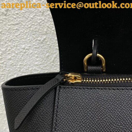 Replica Celine Belt Nano Bag In Black Grained Calfskin 7