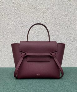 Replica Celine Belt Nano Bag In Bordeaux Grained Calfskin