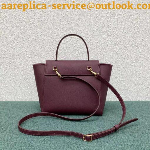 Replica Celine Belt Nano Bag In Bordeaux Grained Calfskin 3