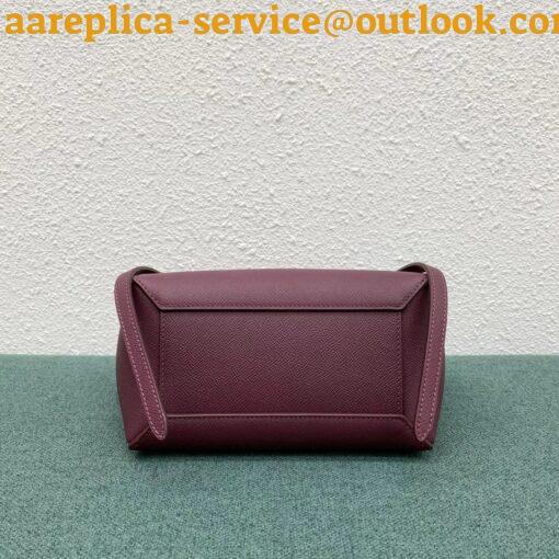 Replica Celine Belt Nano Bag In Bordeaux Grained Calfskin 4