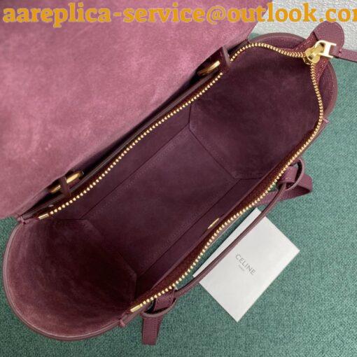 Replica Celine Belt Nano Bag In Bordeaux Grained Calfskin 6