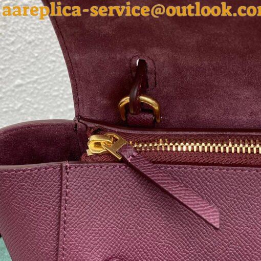 Replica Celine Belt Nano Bag In Bordeaux Grained Calfskin 7