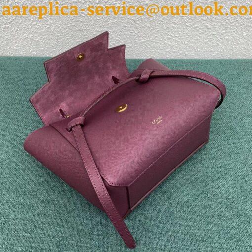 Replica Celine Belt Nano Bag In Bordeaux Grained Calfskin 8