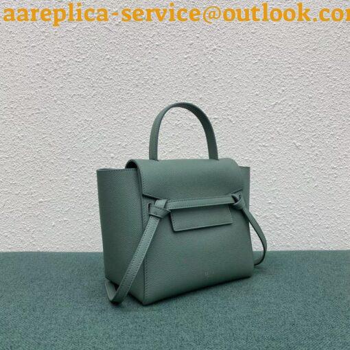 Replica Celine Belt Nano Bag In Celadon Grained Calfskin 4