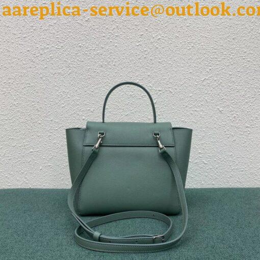 Replica Celine Belt Nano Bag In Celadon Grained Calfskin 6