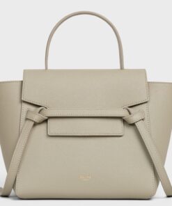 Replica Celine Belt Nano Bag In Light Beige Grained Calfskin