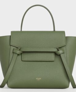 Replica Celine Belt Nano Bag In Light Khaki Grained Calfskin