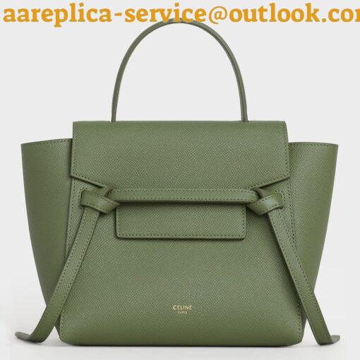 Replica Celine Belt Nano Bag In Light Khaki Grained Calfskin 2