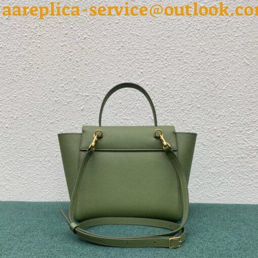 Replica Celine Belt Nano Bag In Light Khaki Grained Calfskin 12