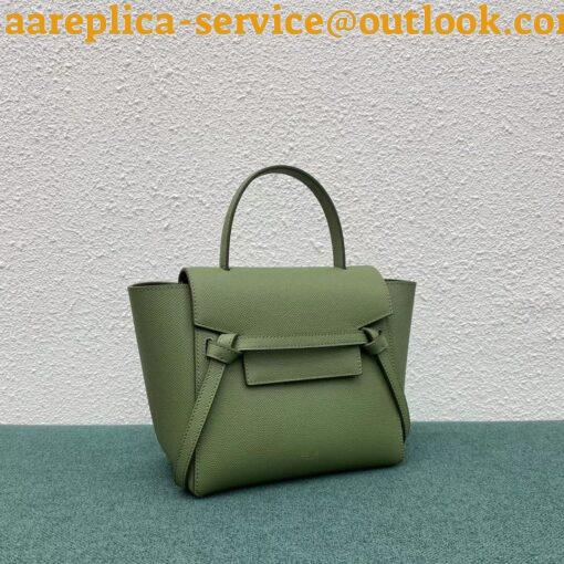 Replica Celine Belt Nano Bag In Light Khaki Grained Calfskin 3