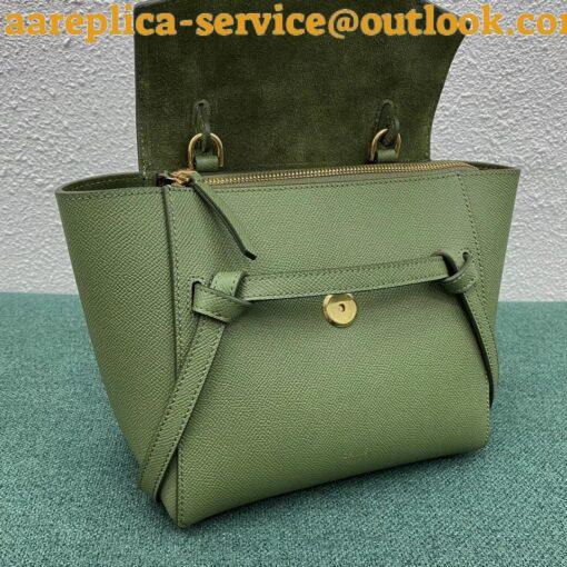 Replica Celine Belt Nano Bag In Light Khaki Grained Calfskin 13