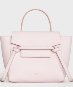 Replica Celine Belt Nano Bag In Pale Pink Grained Calfskin