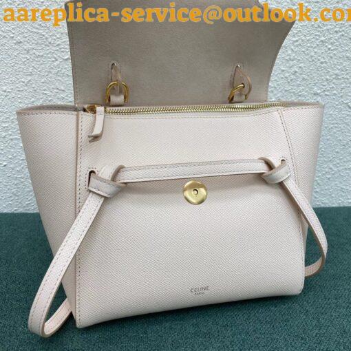 Replica Celine Belt Nano Bag In Pale Pink Grained Calfskin 6