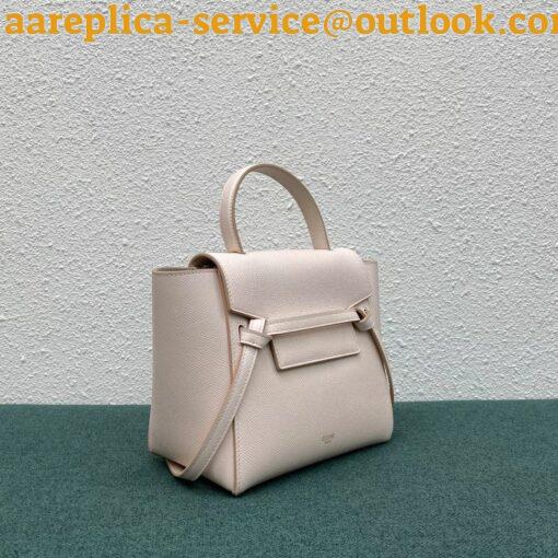 Replica Celine Belt Nano Bag In Pale Pink Grained Calfskin 7