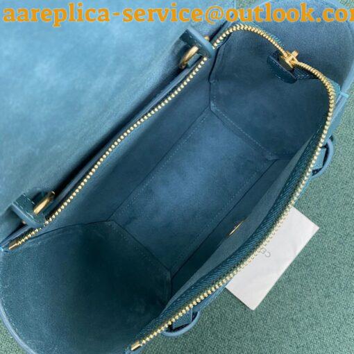 Replica Celine Belt Nano Bag In Prussian Blue Grained Calfskin 4