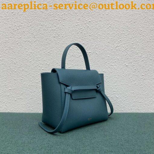 Replica Celine Belt Nano Bag In Prussian Blue Grained Calfskin 9