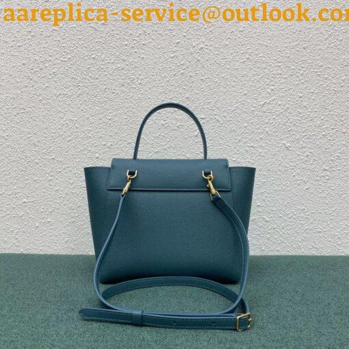 Replica Celine Belt Nano Bag In Prussian Blue Grained Calfskin 10