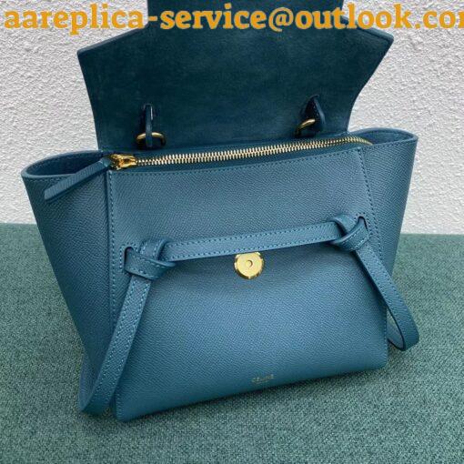 Replica Celine Belt Nano Bag In Prussian Blue Grained Calfskin 11