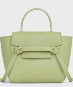 Replica Celine Belt Nano Bag In Sage Grained Calfskin