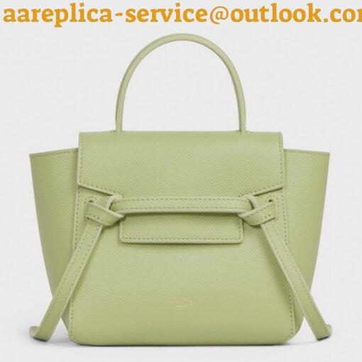 Replica Celine Belt Nano Bag In Sage Grained Calfskin